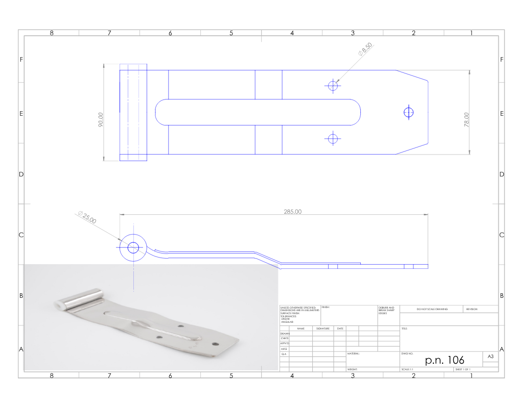 Stainless Steel Heavy Duty 4mm Hinge