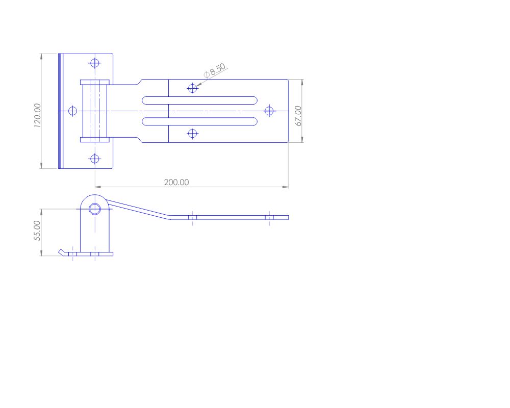Stainless Steel 270° Hinge (with high base) 4mm Hinge