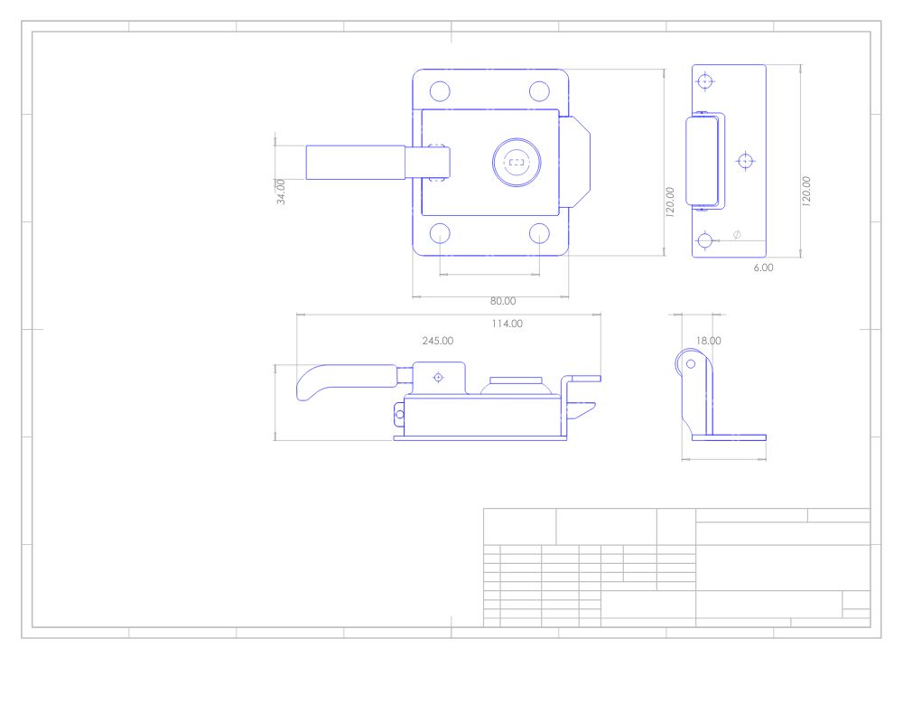 Stainless Steel Side Door Lock (Fixed)