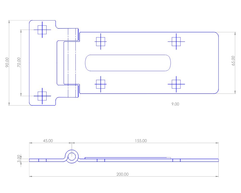 Stainless Steel Galavanized Steel Flat (V-shape) 3mm Hinge