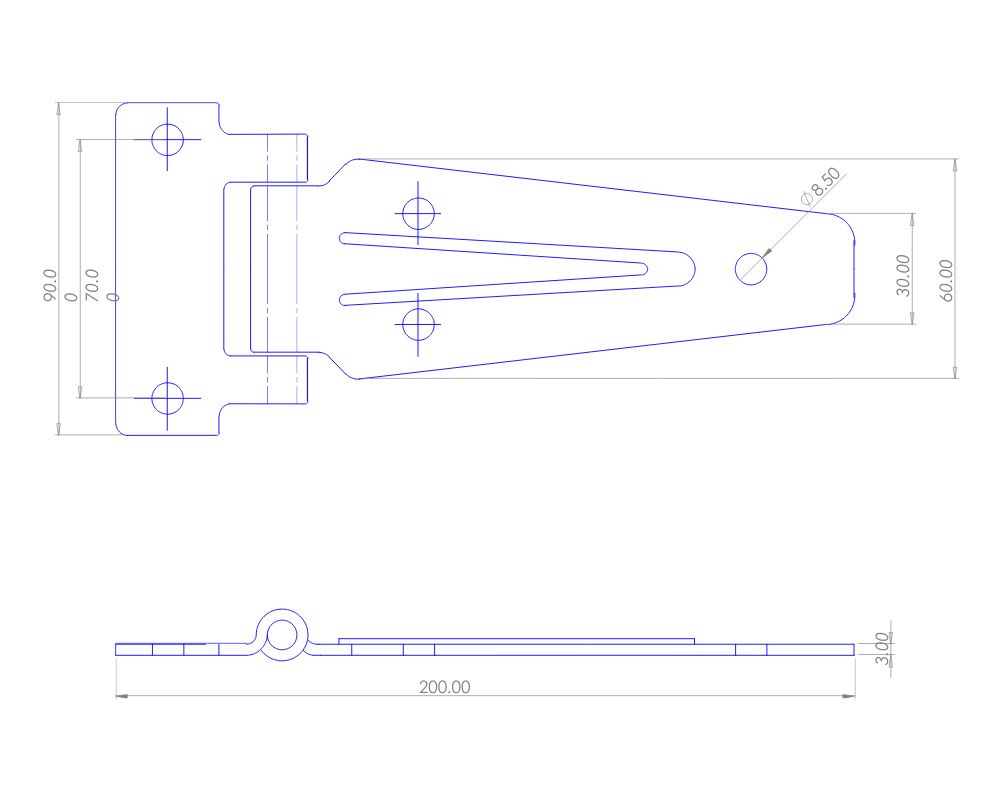 Stainless Steel Galavanized Steel Flat (V-shape) 3mm Hinge